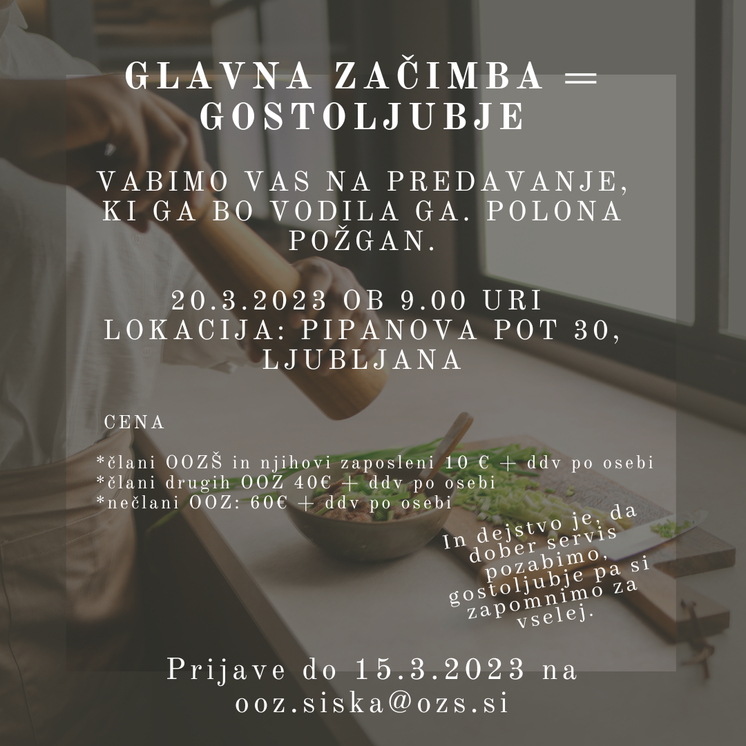 GLAVNA ZAČIMBA JE GOSTOLJUBJE 20.3.2023